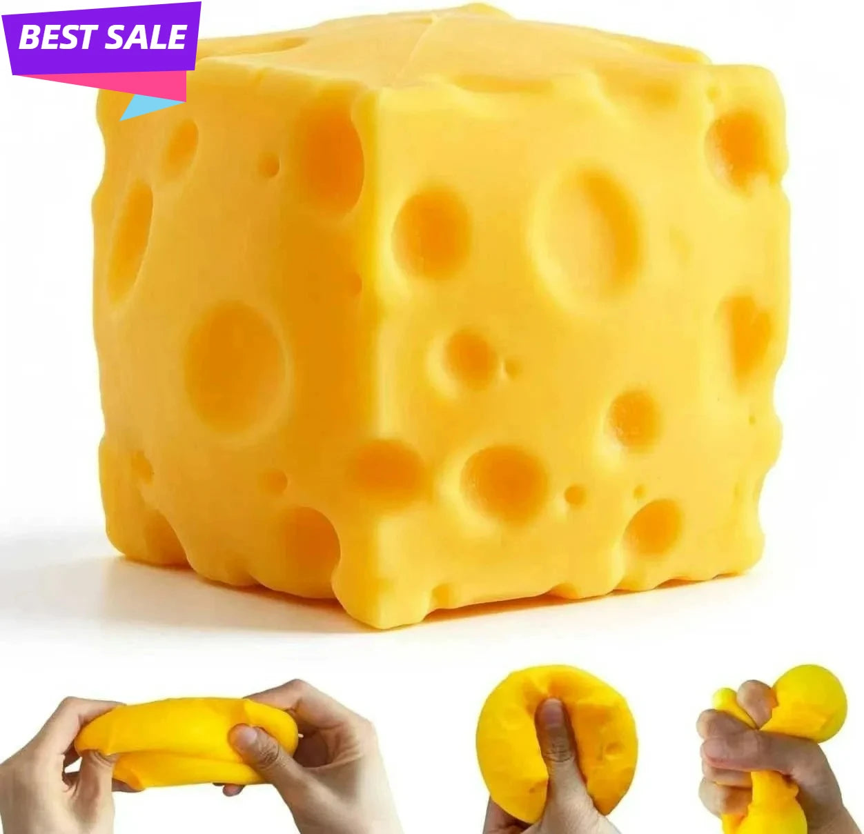 Cheese Squishies Toy, Squishies Cheese Slow Rising Squeeze Block, Venting Balls Stress Relief...