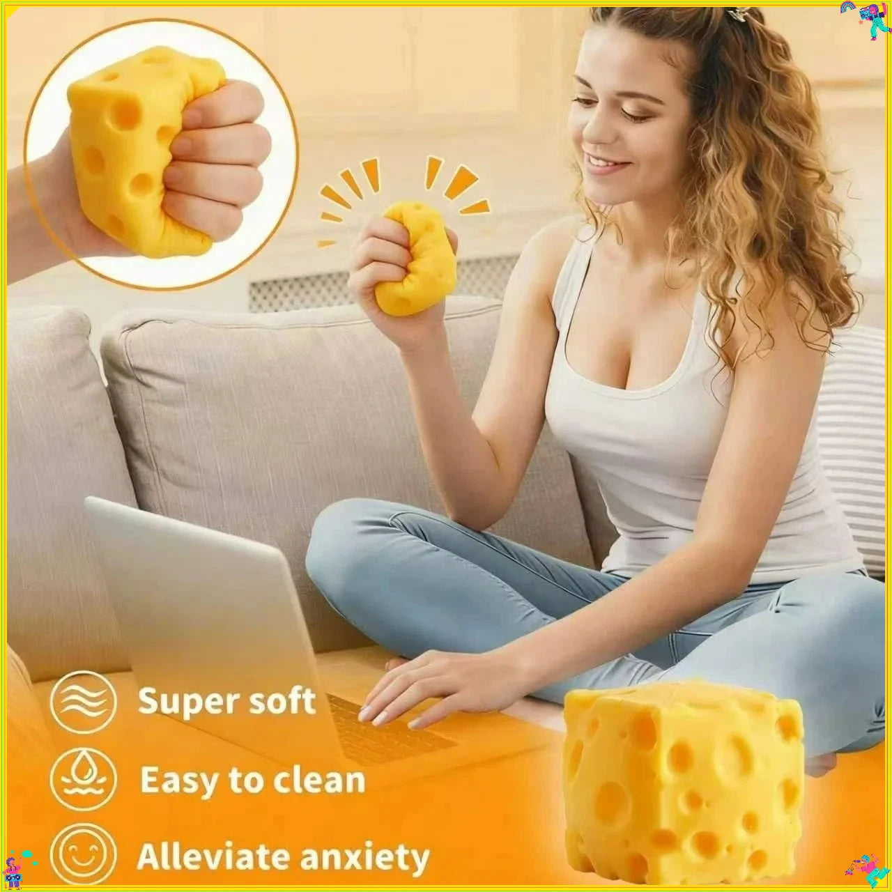 Cheese Squishies Toy, Squishies Cheese Slow Rising Squeeze Block, Venting Balls Stress Relief...
